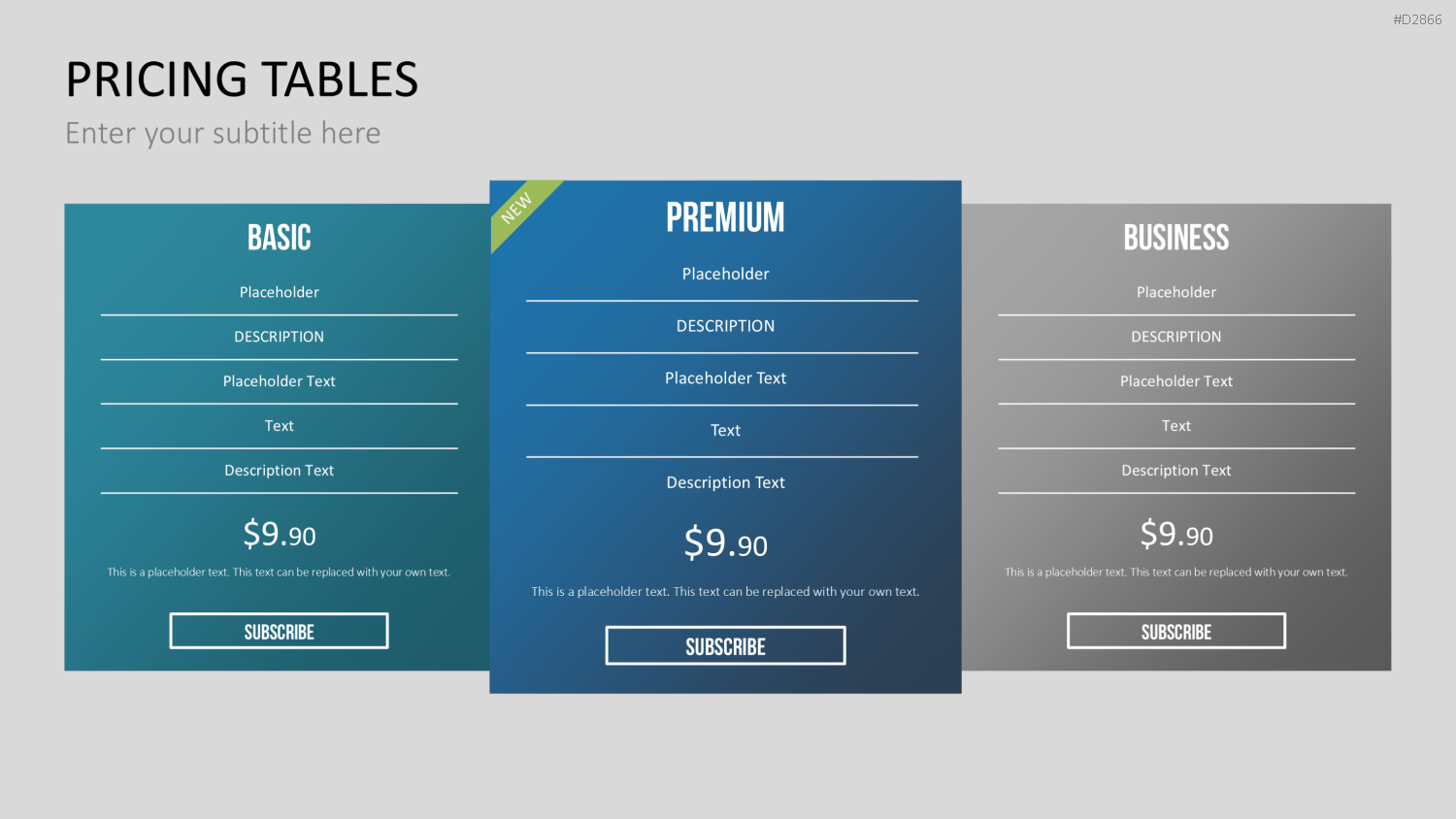Pricing-Tables PowerPoint-Vorlage