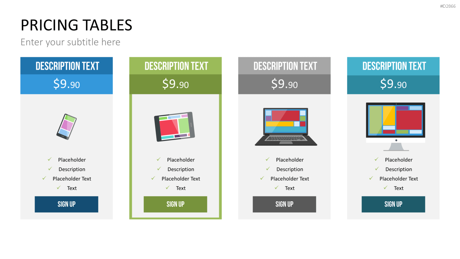 Pricing-Tables PowerPoint-Vorlage