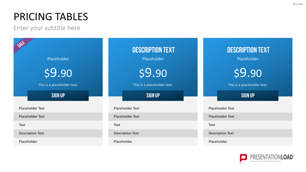 Pricing-Tables PowerPoint-Vorlage