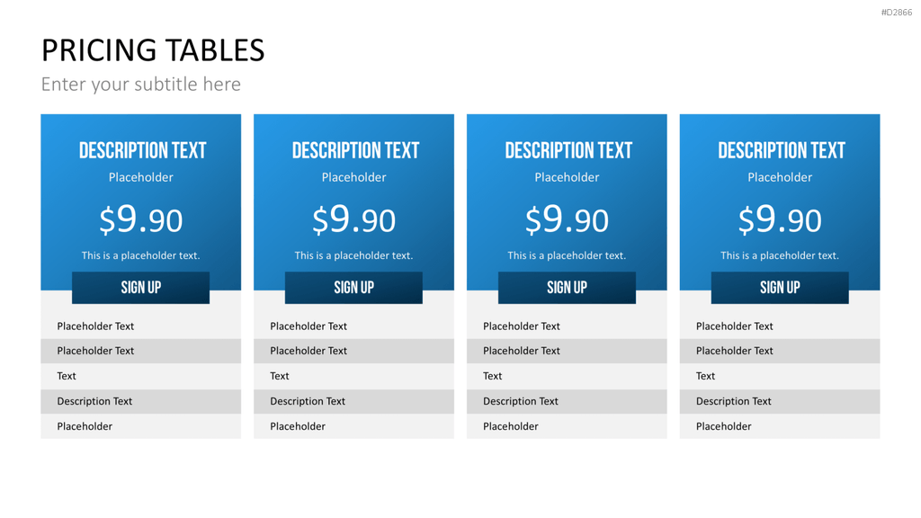 Pricing-Tables PowerPoint-Vorlage