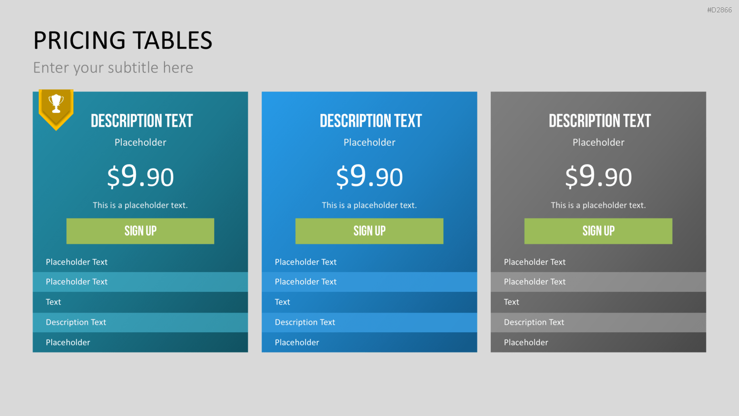 Pricing-Tables PowerPoint-Vorlage