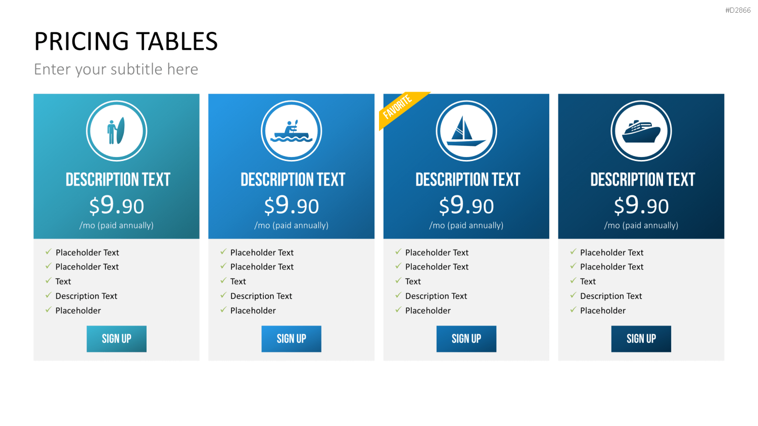Pricing-Tables PowerPoint-Vorlage
