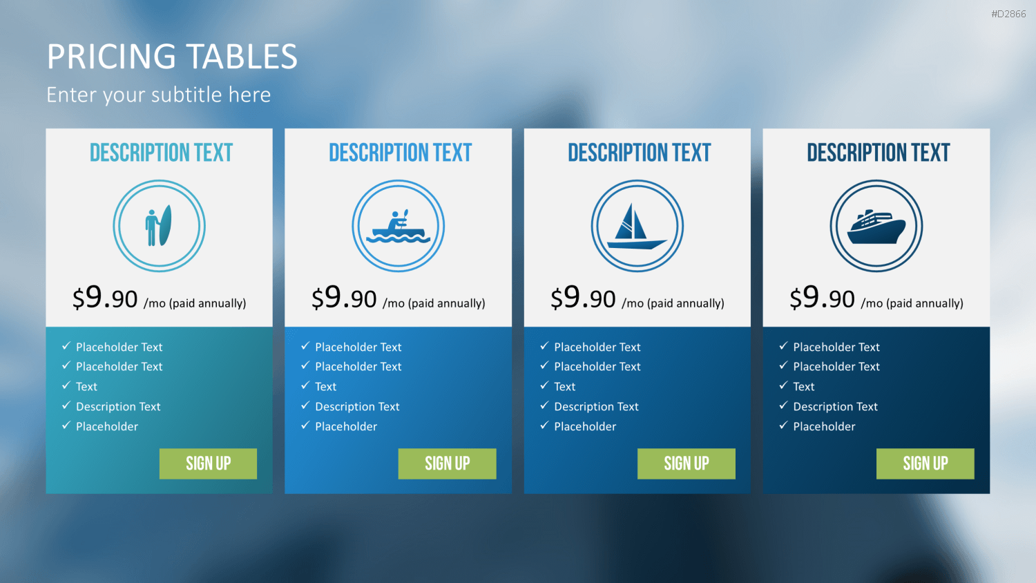 Pricing-Tables PowerPoint-Vorlage