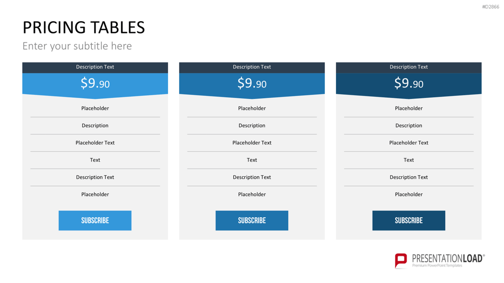 Pricing-Tables PowerPoint-Vorlage