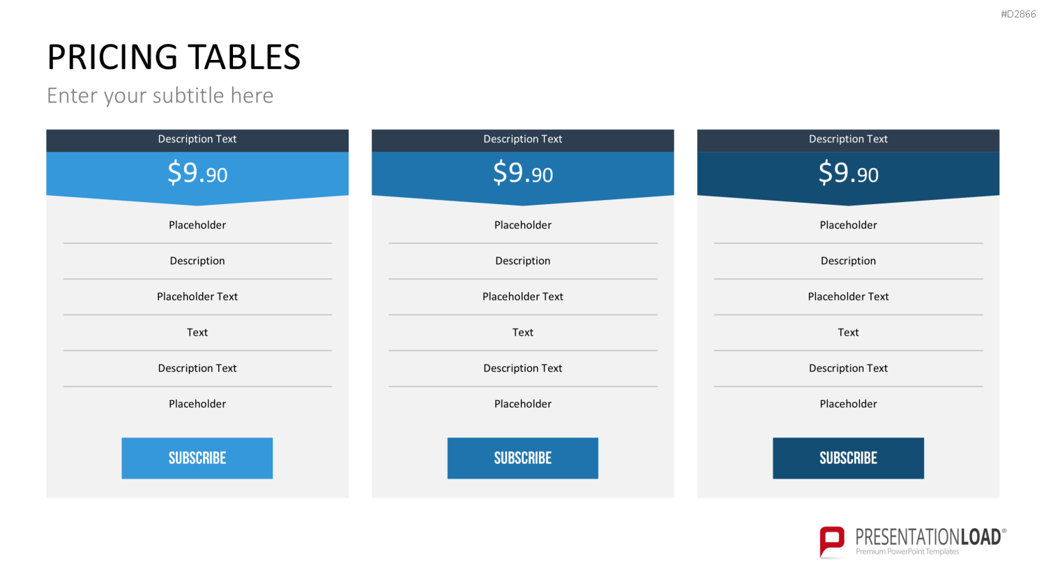 Pricing-Tables PowerPoint-Vorlage