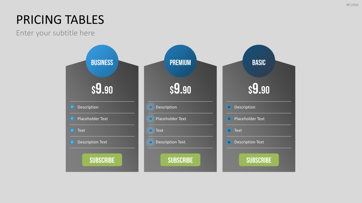 Pricing-Tables PowerPoint-Vorlage
