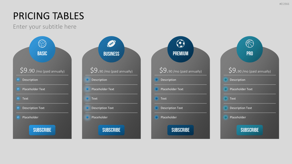 Pricing-Tables PowerPoint-Vorlage
