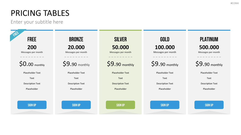 Pricing-Tables PowerPoint-Vorlage