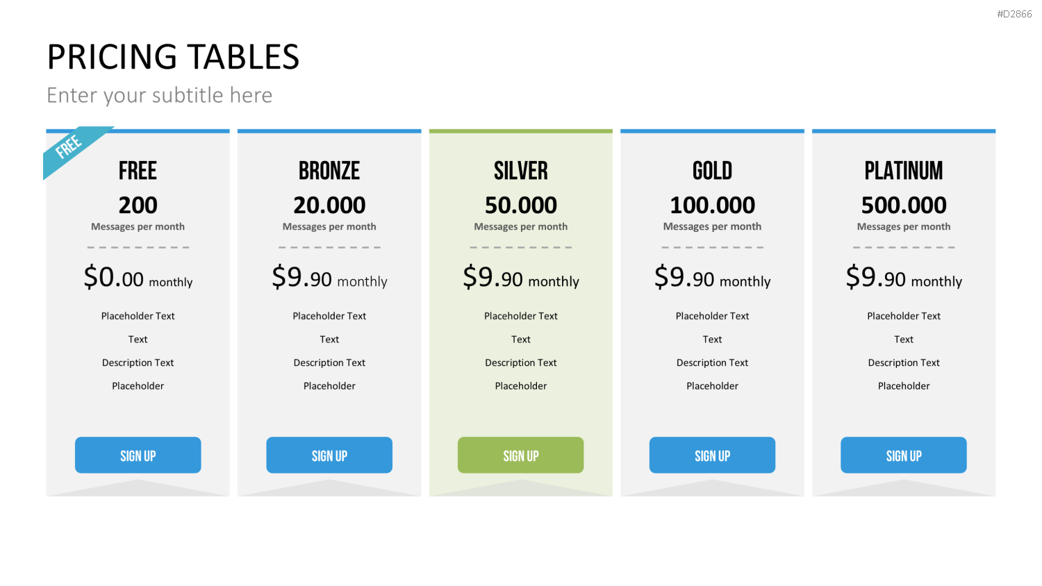 Pricing-Tables PowerPoint-Vorlage