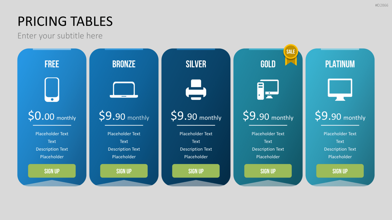 Pricing-Tables PowerPoint-Vorlage
