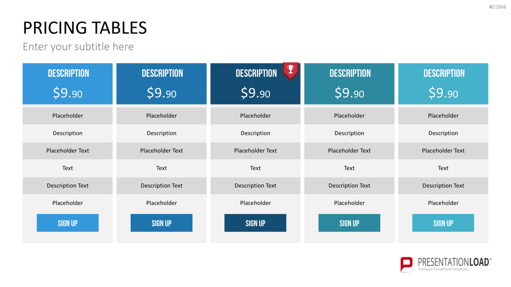 Pricing-Tables PowerPoint-Vorlage