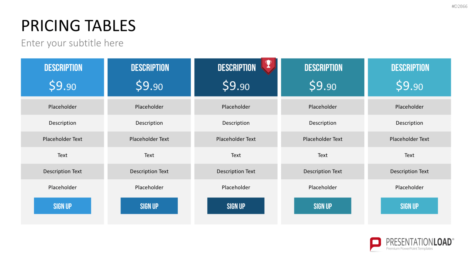 Pricing-Tables PowerPoint-Vorlage
