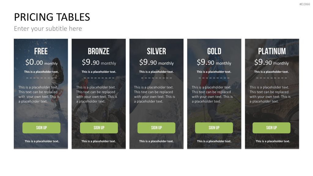 Pricing-Tables PowerPoint-Vorlage