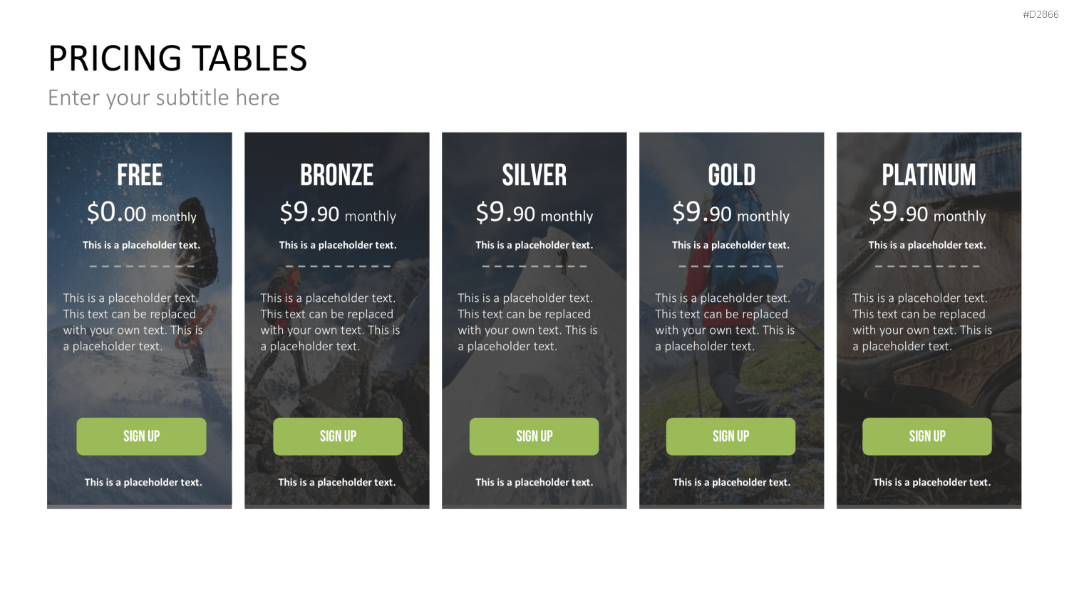 Pricing-Tables PowerPoint-Vorlage