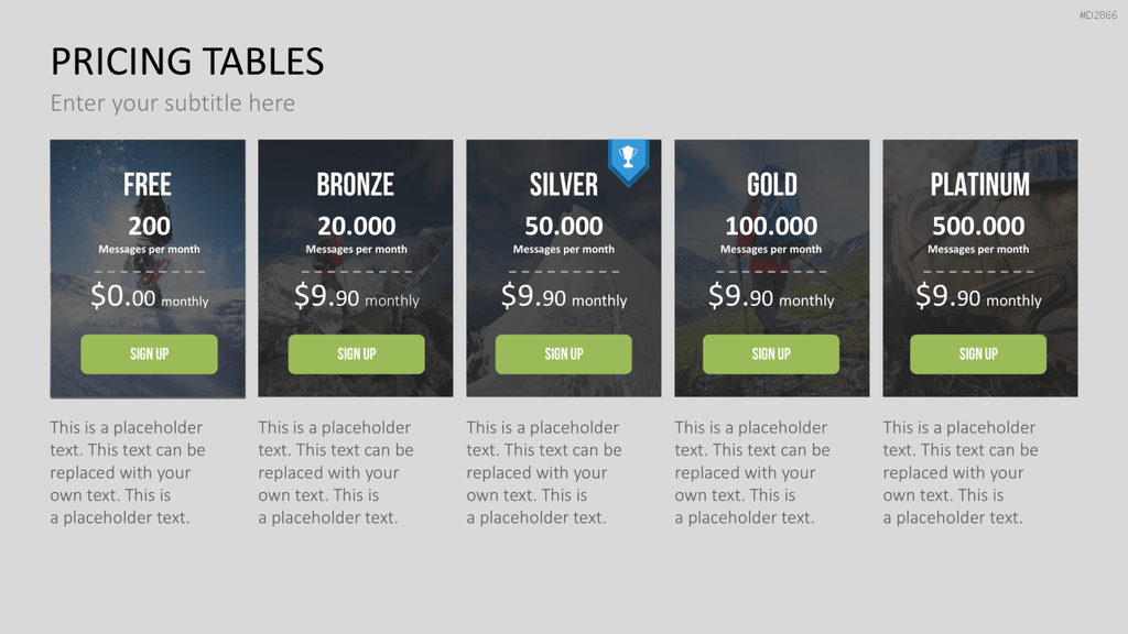 Pricing-Tables PowerPoint-Vorlage