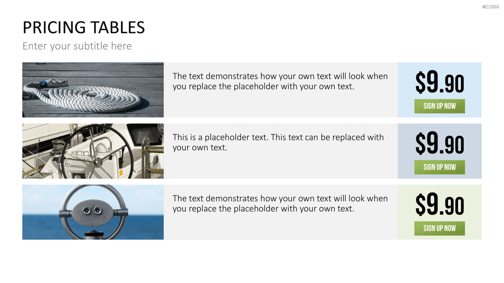 Pricing-Tables PowerPoint-Vorlage