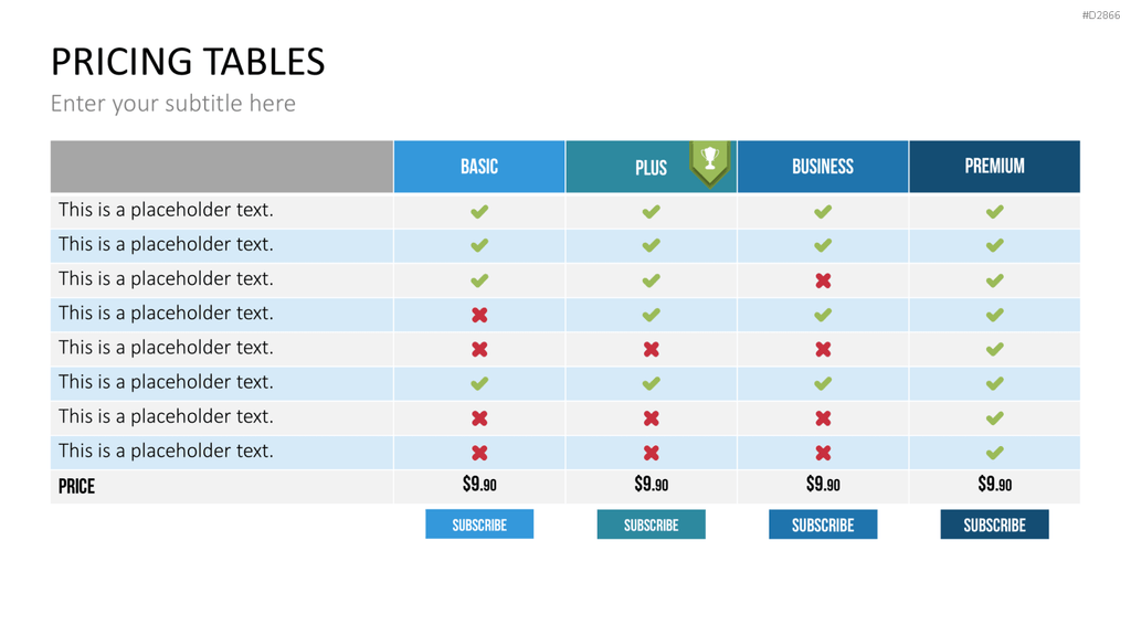 Pricing-Tables PowerPoint-Vorlage