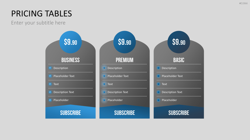 Pricing-Tables PowerPoint-Vorlage