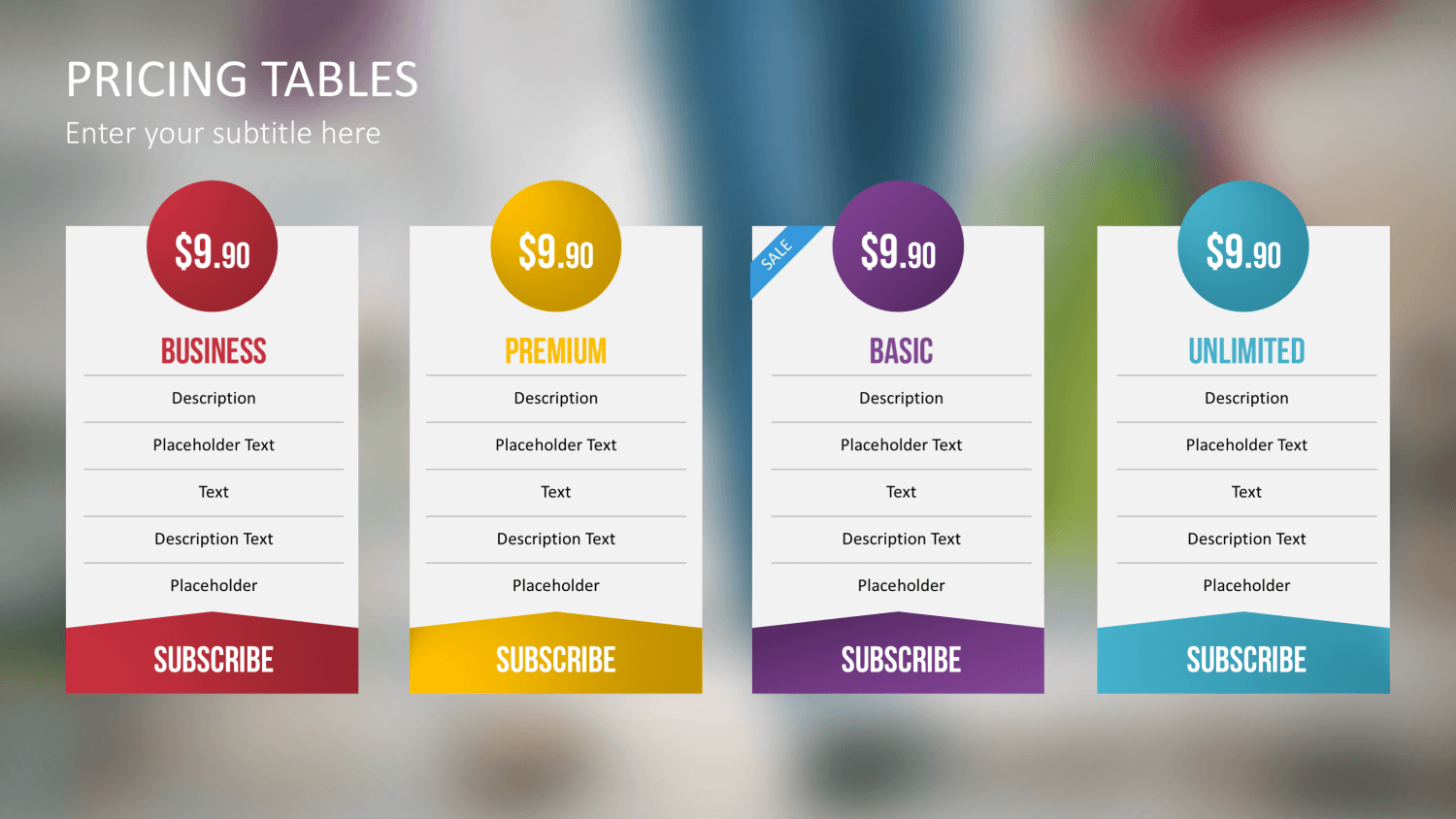 Pricing-Tables PowerPoint-Vorlage