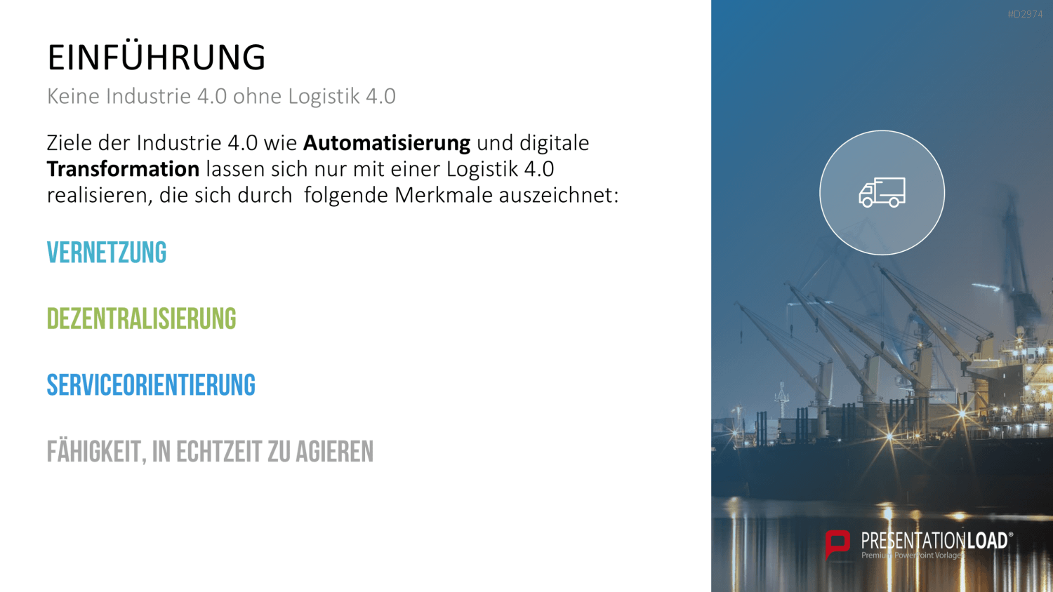 Produktion & Logistik 4.0 PowerPoint-Vorlage