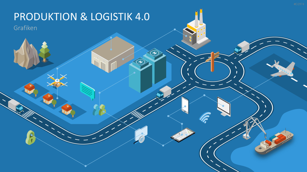 Produktion & Logistik 4.0 PowerPoint-Vorlage
