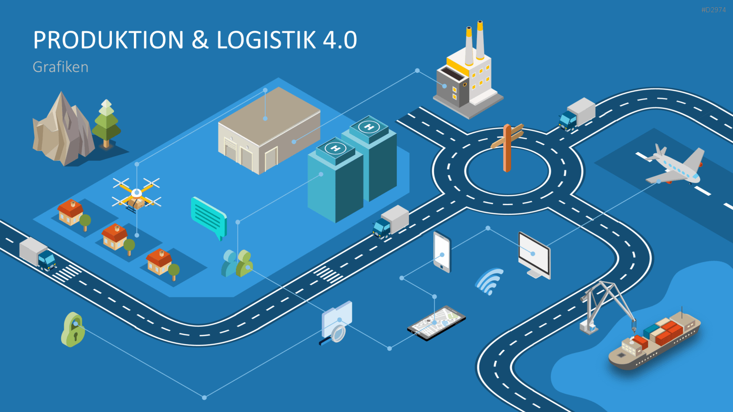 Produktion & Logistik 4.0 PowerPoint-Vorlage