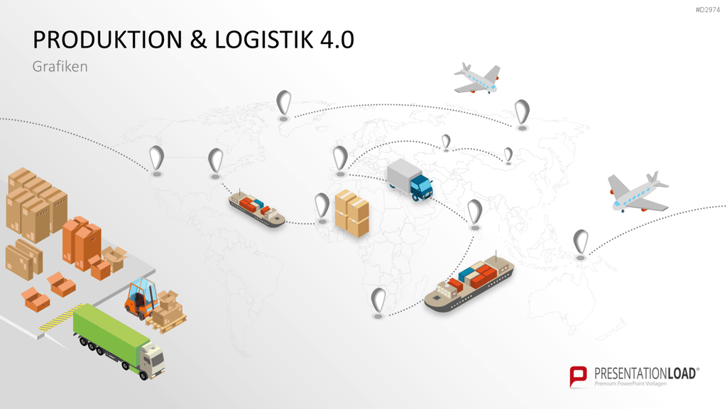 Produktion & Logistik 4.0 PowerPoint-Vorlage