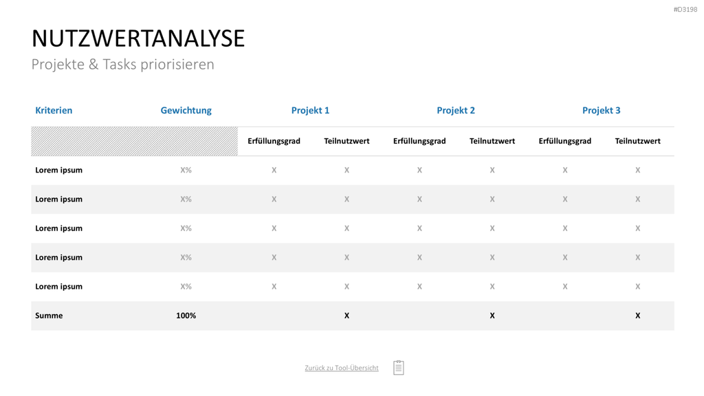 Project Prioritization Toolbox PowerPoint-Vorlage