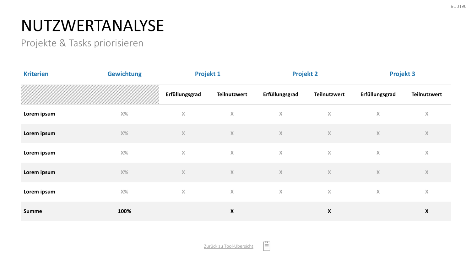 Project Prioritization Toolbox PowerPoint-Vorlage