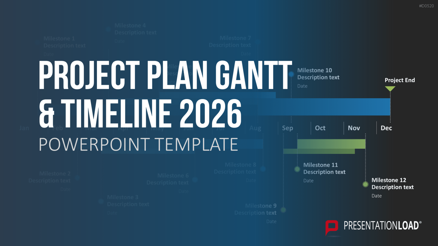 Projektplan & Zeitstrahl 2026 PowerPoint-Vorlage