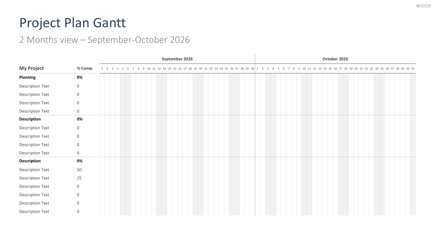 Projektplan & Zeitstrahl 2026 PowerPoint-Vorlage
