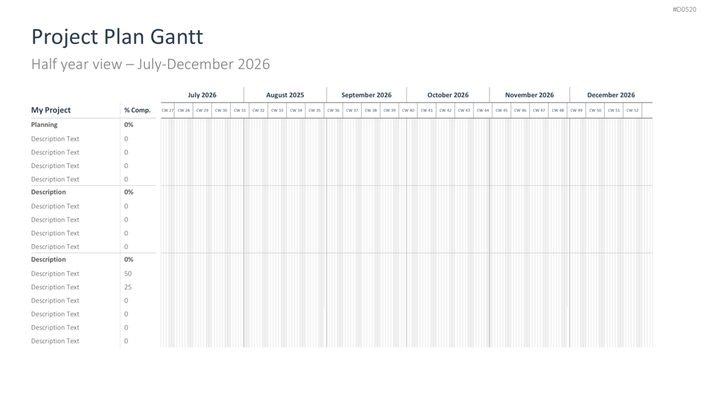 Projektplan & Zeitstrahl 2026 PowerPoint-Vorlage