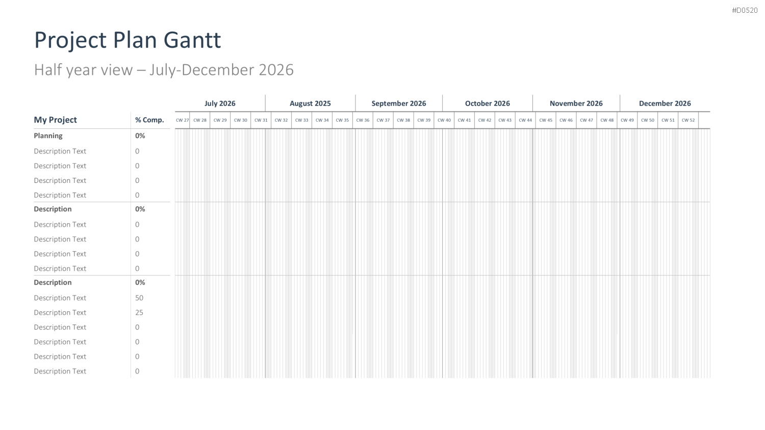 Projektplan & Zeitstrahl 2026 PowerPoint-Vorlage
