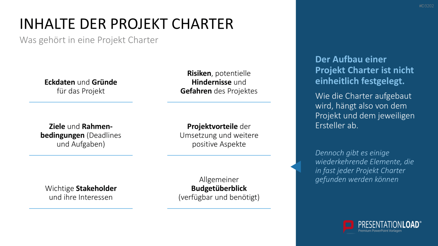 Projekt Charter PowerPoint-Vorlage