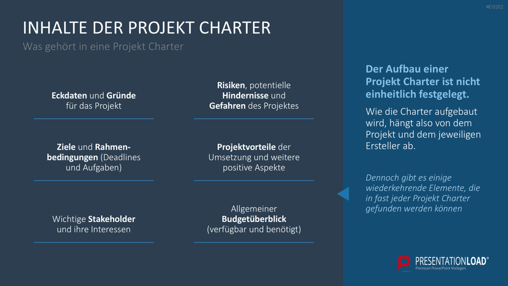 Projekt Charter PowerPoint-Vorlage
