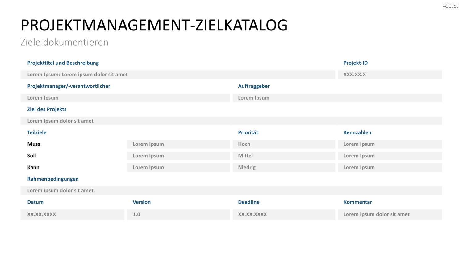 Projekt-Kennzahlen PowerPoint-Vorlage