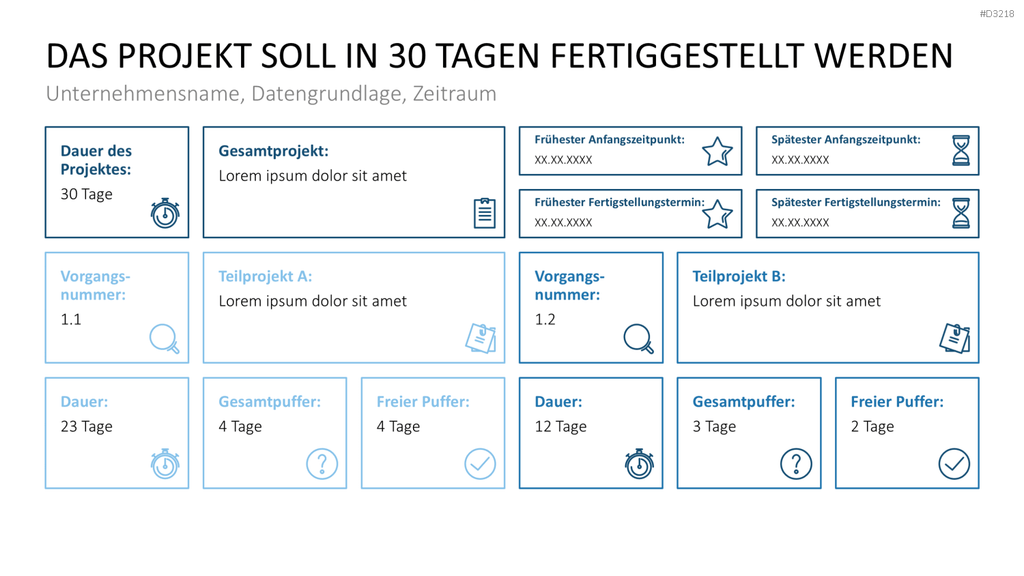 Projekt-Kennzahlen PowerPoint-Vorlage