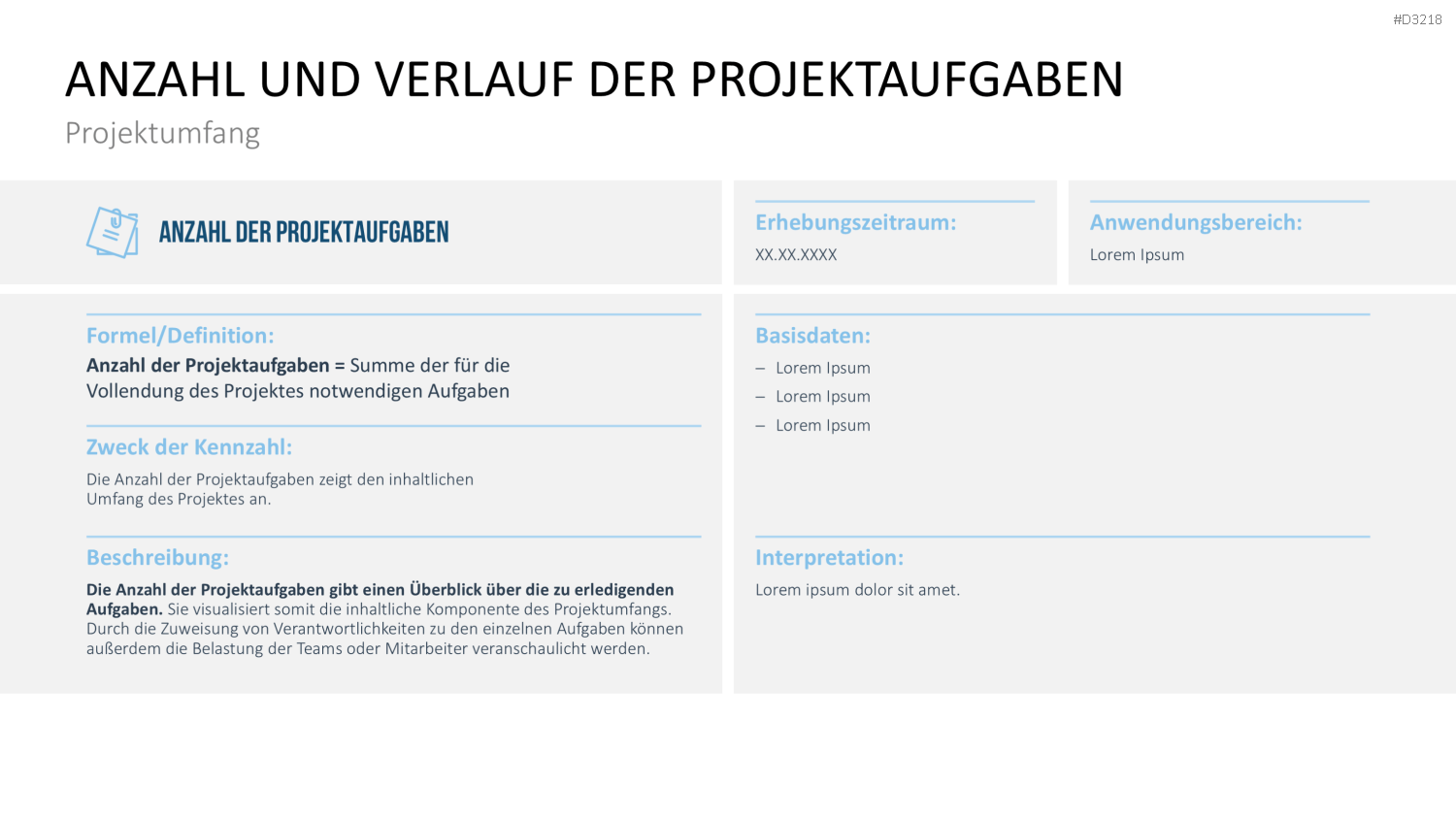 Projekt-Kennzahlen PowerPoint-Vorlage