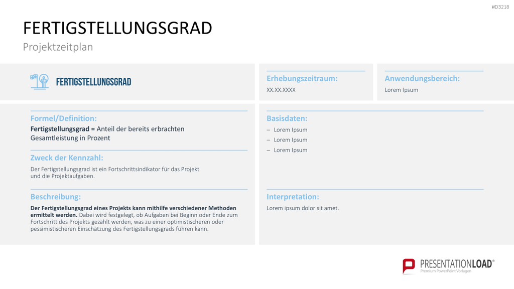 Projekt-Kennzahlen PowerPoint-Vorlage