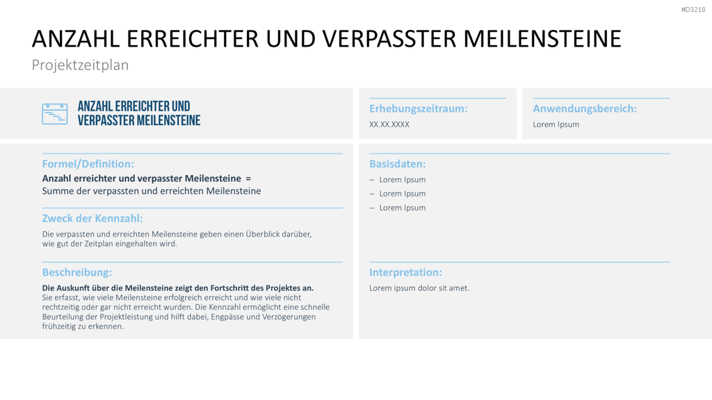 Projekt-Kennzahlen PowerPoint-Vorlage