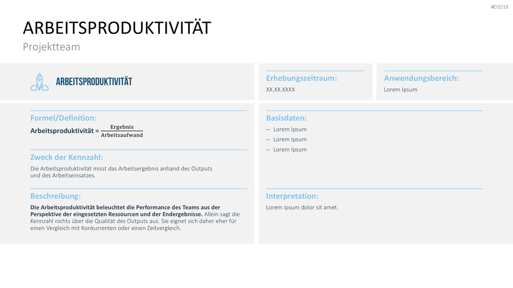 Projekt-Kennzahlen PowerPoint-Vorlage