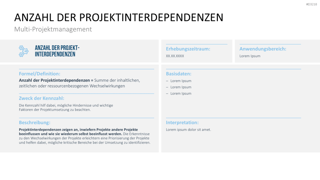 Projekt-Kennzahlen PowerPoint-Vorlage