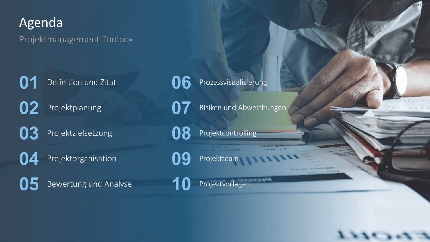 Projektmanagement-Toolbox PowerPoint-Vorlage