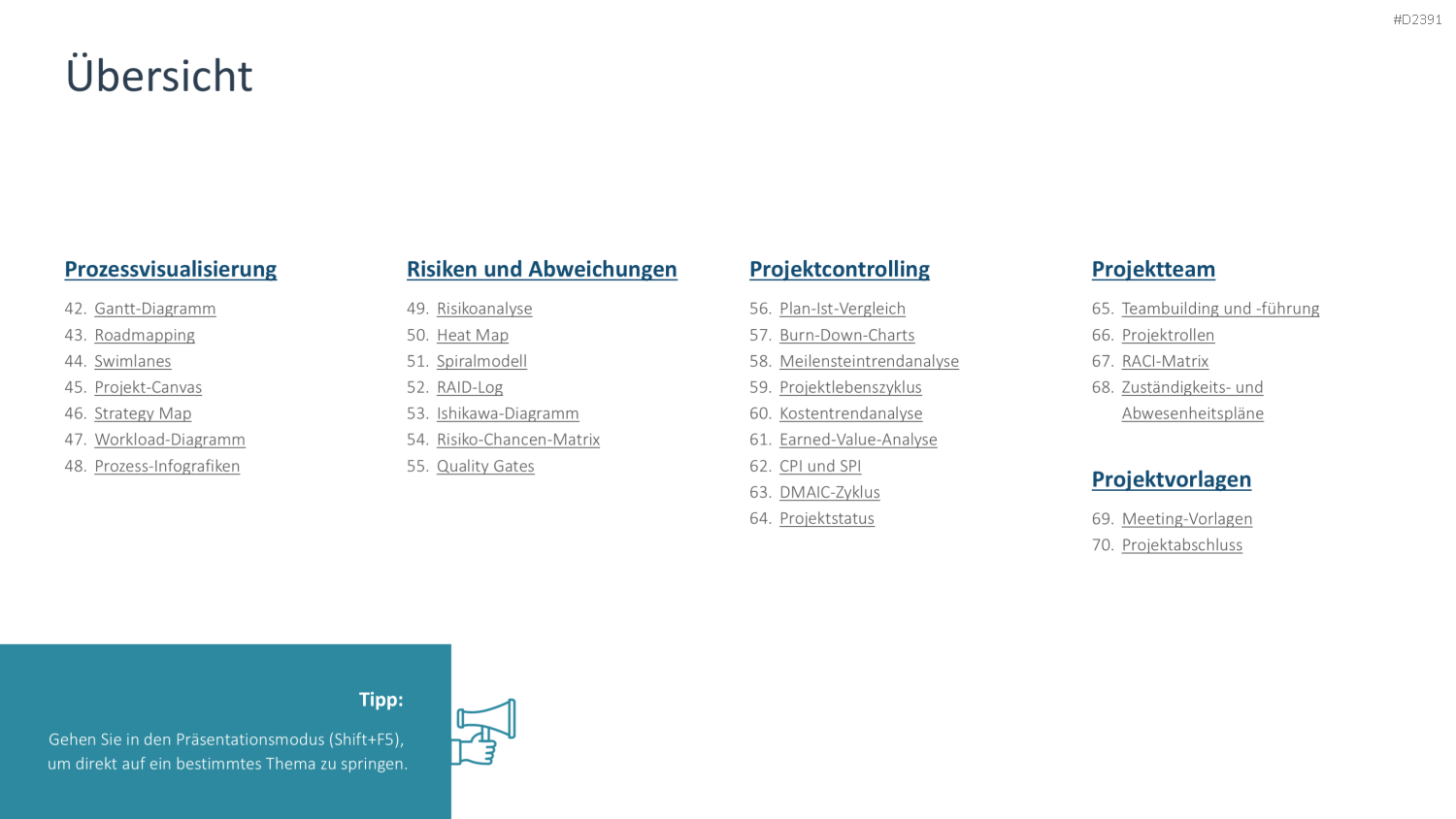 Projektmanagement-Toolbox PowerPoint-Vorlage