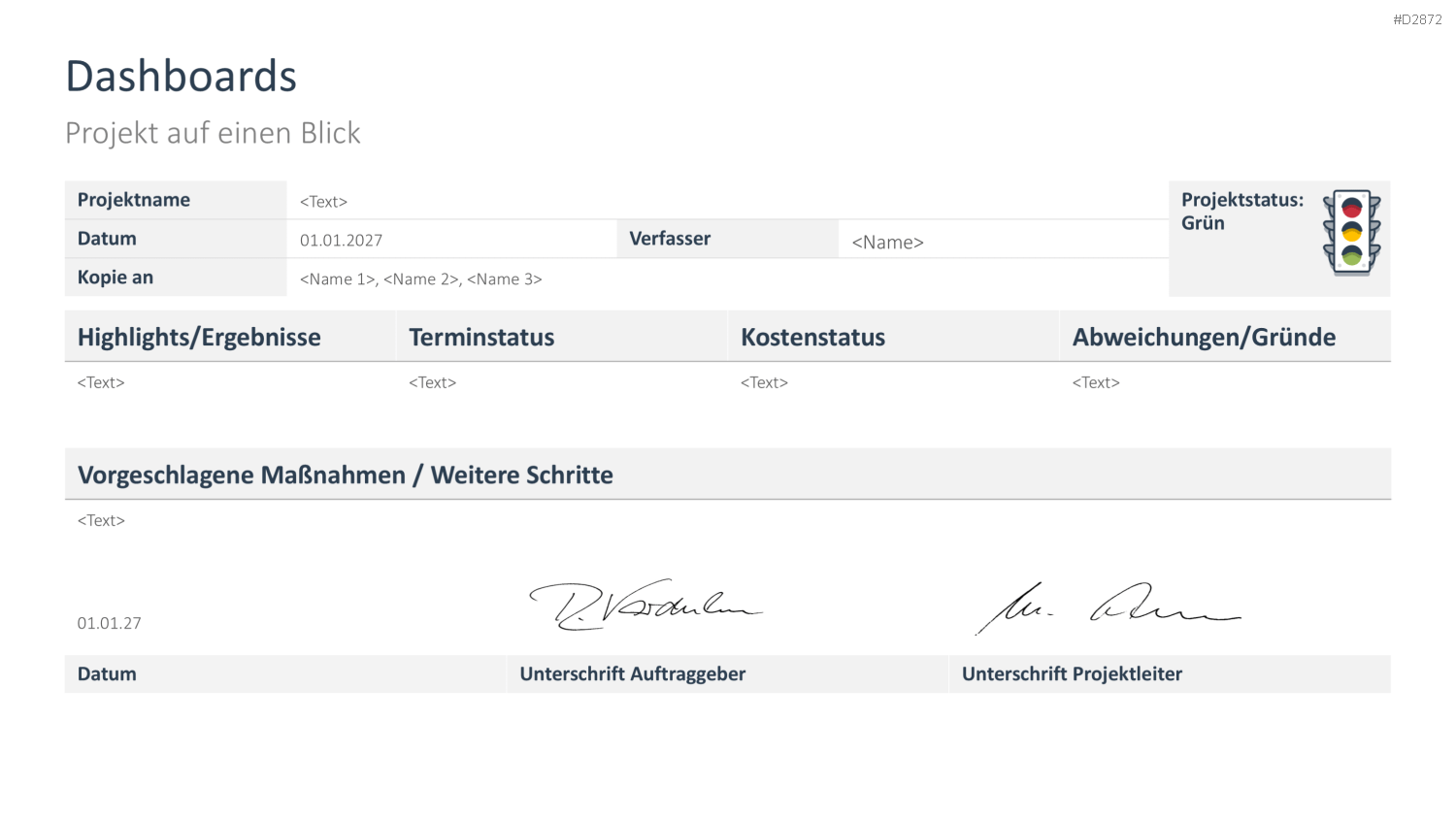 Projektstatusbericht Vorlage