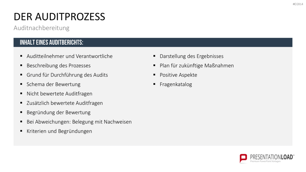 Quality Auditing PowerPoint-Vorlage