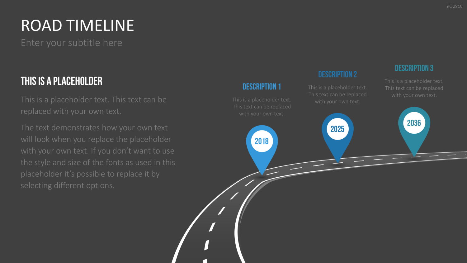 Road Timeline 3D PowerPoint-Vorlage