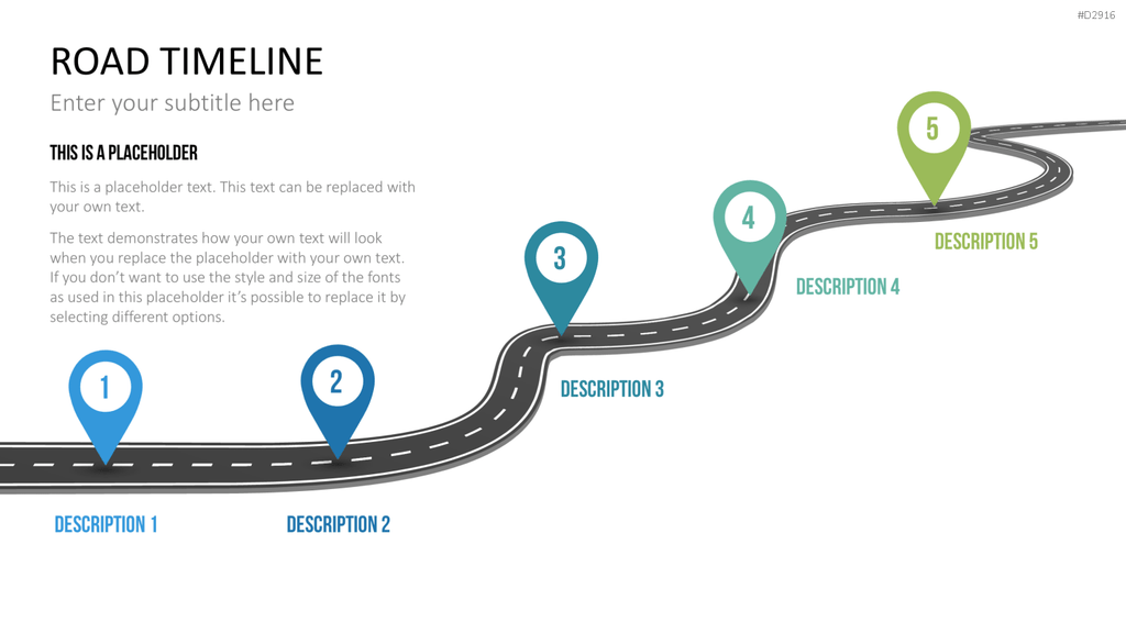 Road Timeline 3D PowerPoint-Vorlage