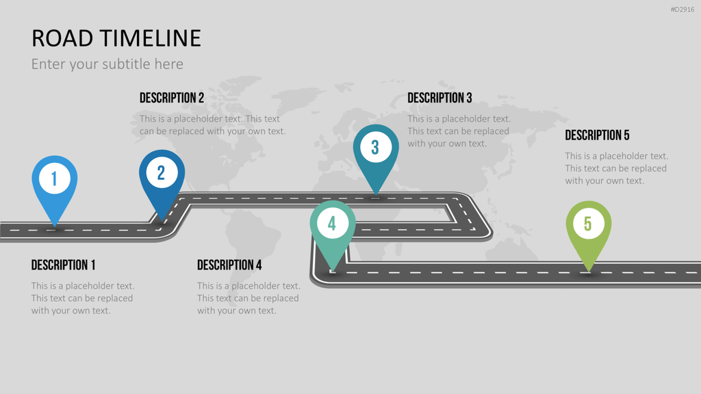 Road Timeline 3D PowerPoint-Vorlage