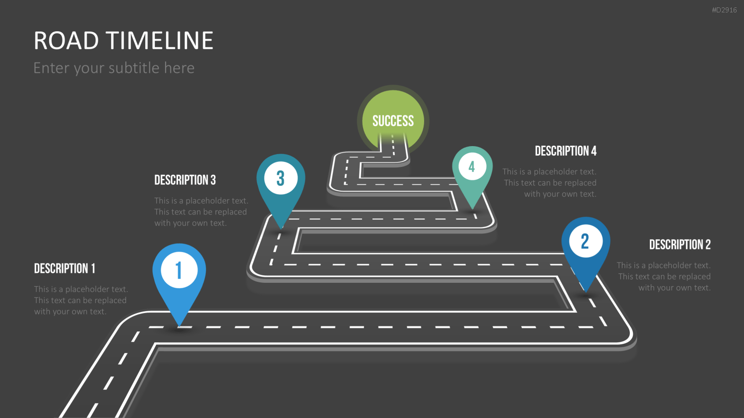 Road Timeline 3D PowerPoint-Vorlage